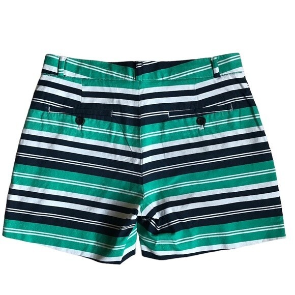 NWT Banana Republic women’s 5” tailored fit short striped green and blue size 2 - Picture 2 of 5